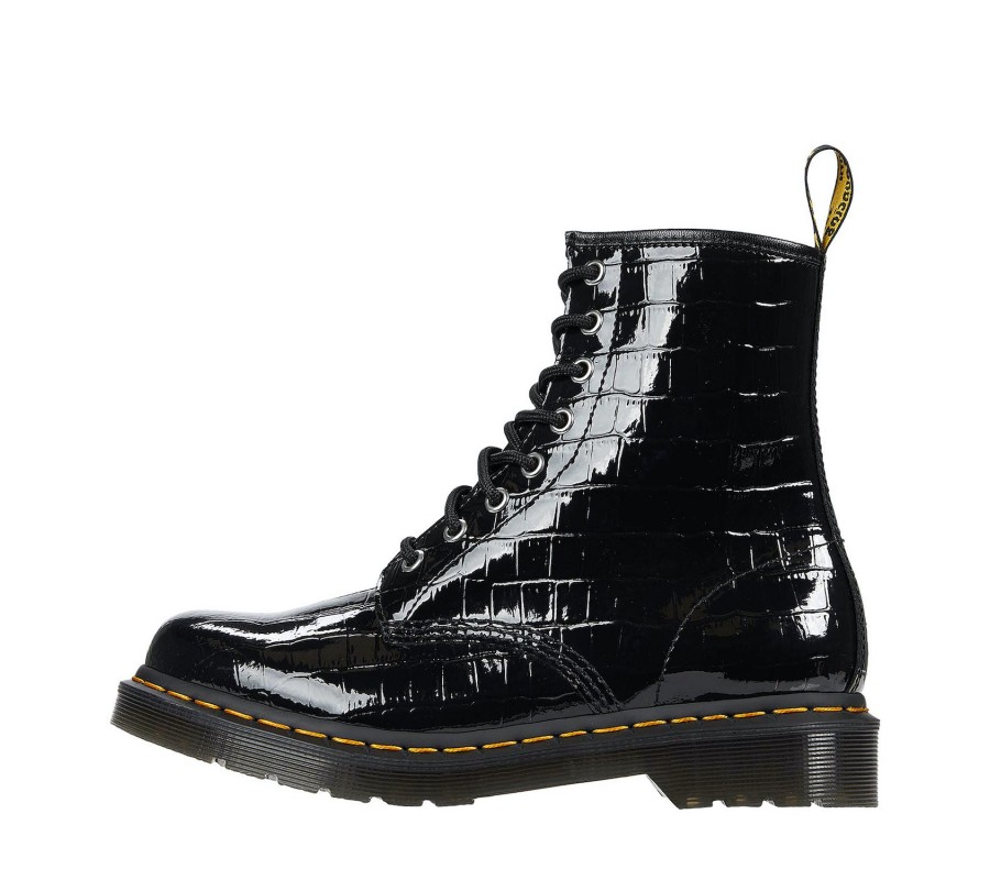 Ботинки Dr. Martens 1460 Black Patent Lamper Croc Boots 26262001