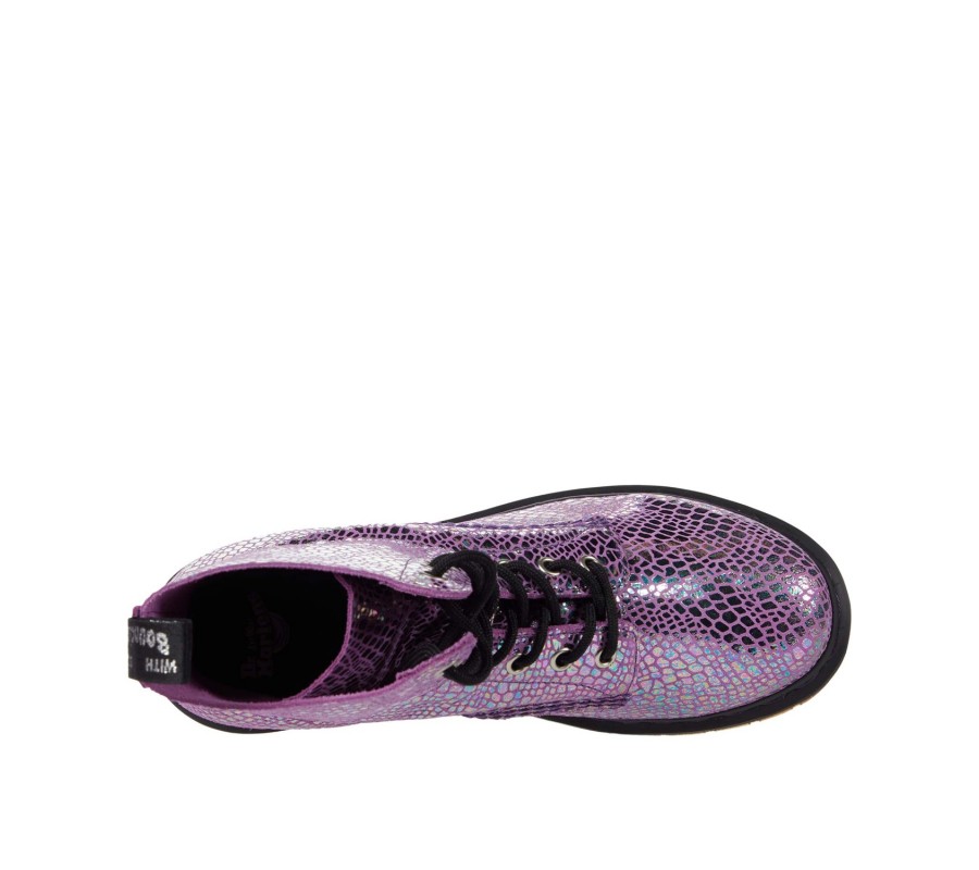 Ботинки Dr. Martens 1460 Pascal Metallic Snake Seude Purple Lace Up Boots 26077500