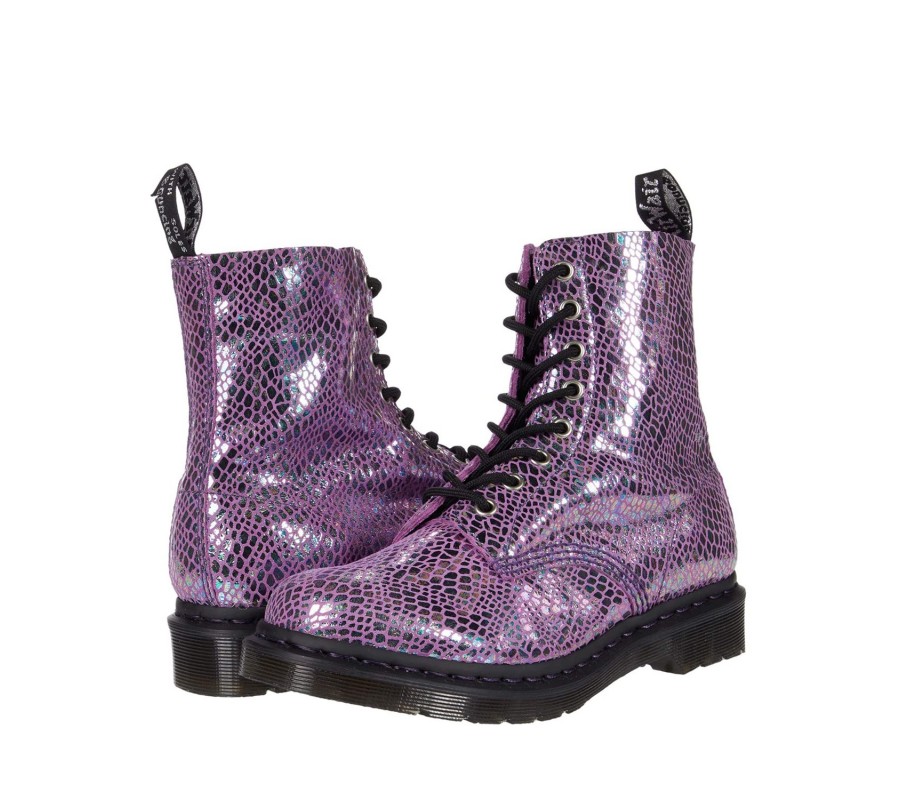 Ботинки Dr. Martens 1460 Pascal Metallic Snake Seude Purple Lace Up Boots 26077500