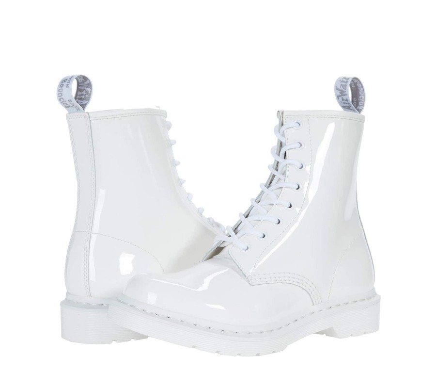 Ботинки Dr. Martens 1460 Mono White Patent Leather Lace Up Boots 26728100