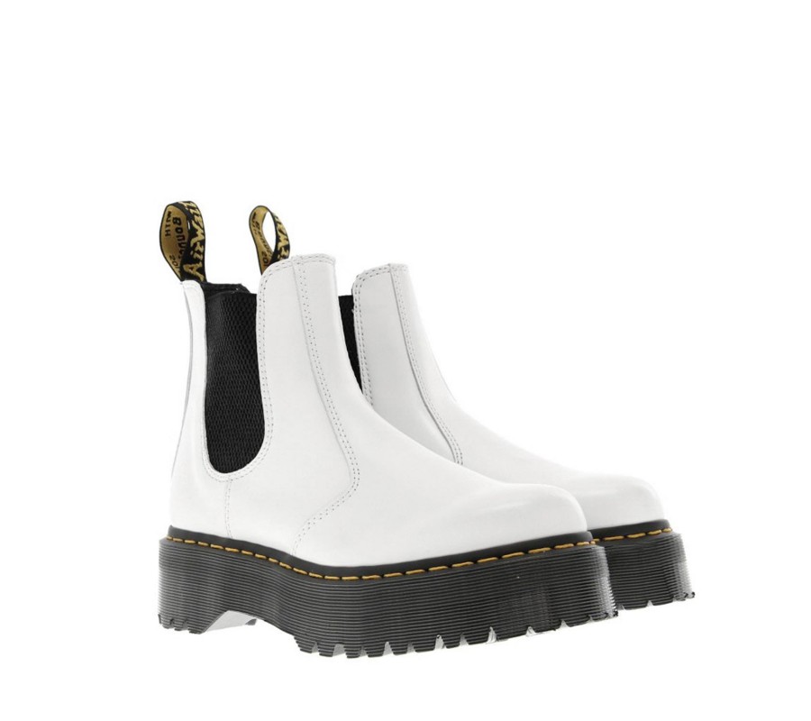 Ботинки Dr. Martens 2976 White Polished Smooth Platform Chelsea Boots 25055100
