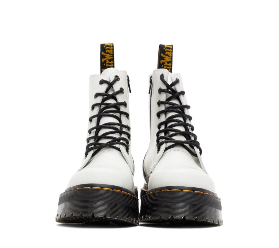 Ботинки Dr. Martens Jadon White Polished Smooth Leather Platform Boots 15265100