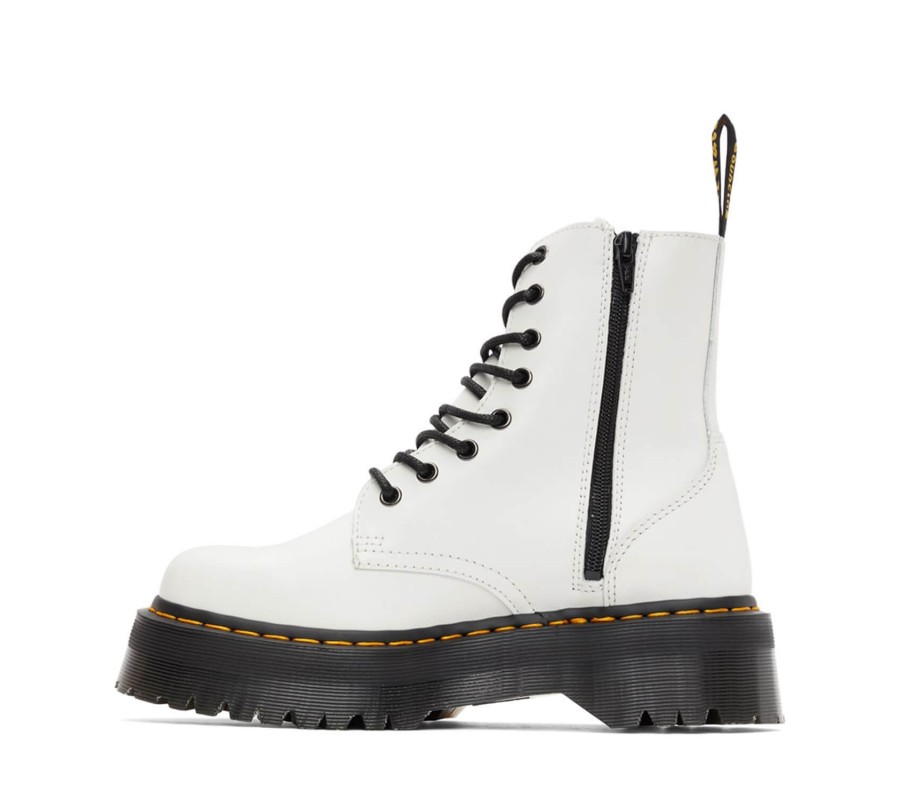 Ботинки Dr. Martens Jadon White Polished Smooth Leather Platform Boots 15265100