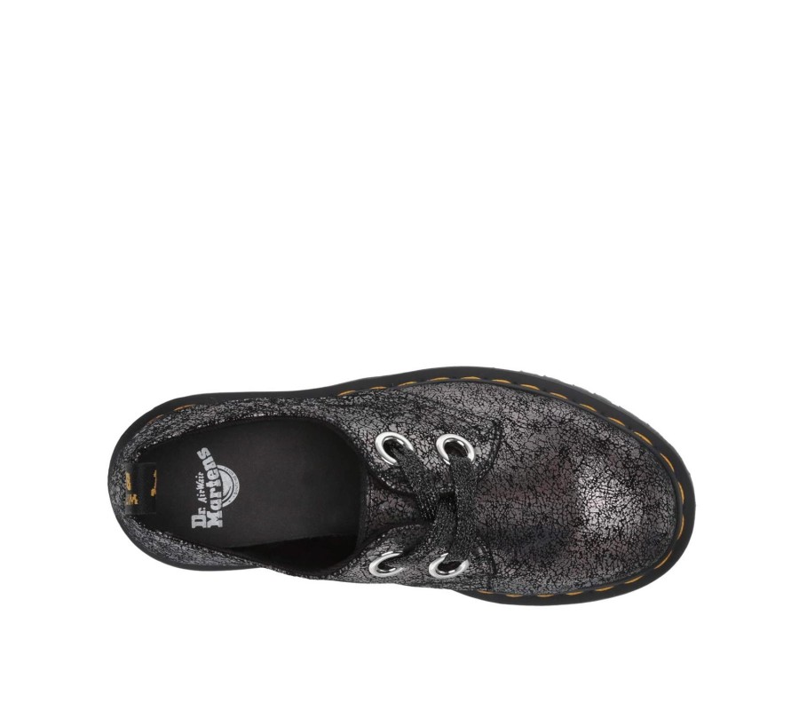 Туфли Dr. Martens Holly Gunmetal Iridescent Crackle Platform Boots 25723029