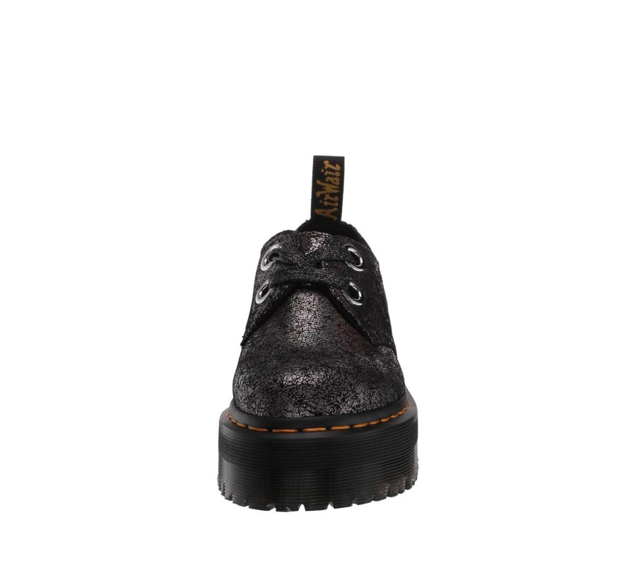 Туфли Dr. Martens Holly Gunmetal Iridescent Crackle Platform Boots 25723029