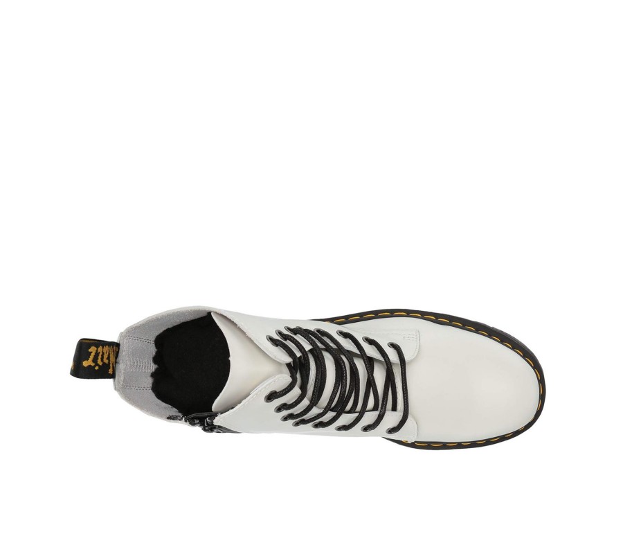 Ботинки Dr. Martens Jadon White Polished Smooth Leather Platform Boots 15265100